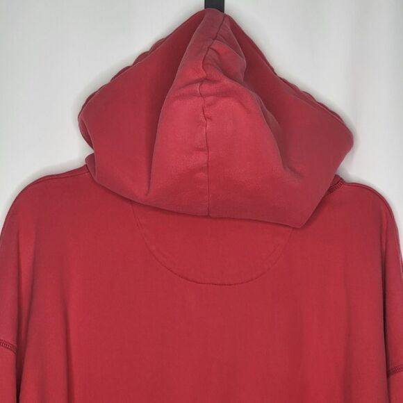 American Eagle Y2K Red White Spell Out Cozy Heavy Hooded Sweatshirt Pocket - Picture 5 of 13